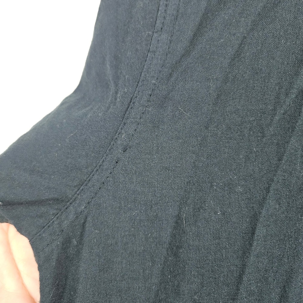 Mujiya Asymmetrical Artsy Midi Dress Sz XL? Black Button Drawstring Lagenlook - Picture 12 of 14